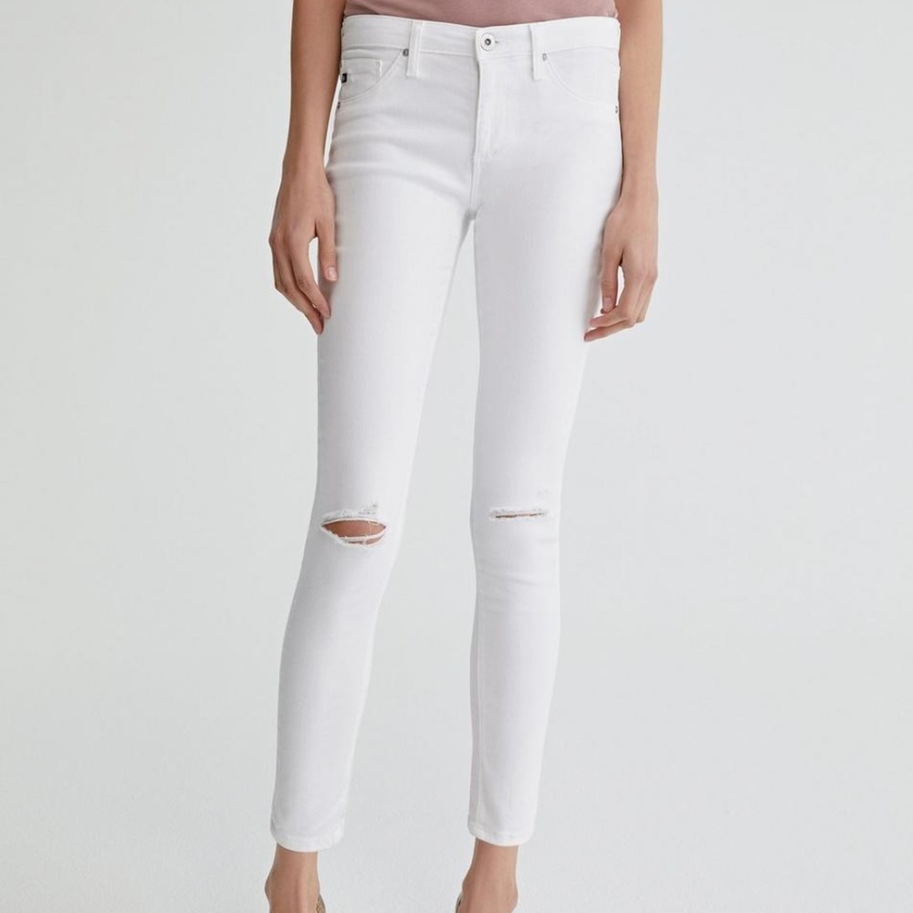 AG White The Middi Ankle Jeans